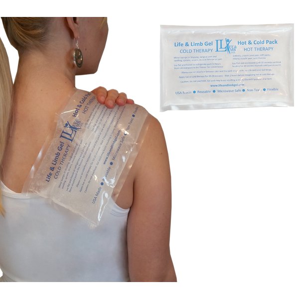 Small Reusable Gel Ice Pack for Injuries (6 X 10 Inches) USA Made Quality Hot Cold Packs - Pain Relief Elbow Knee Ankle Wrist Chiropractic Physical Therapist by Life and Limb Gel (1)