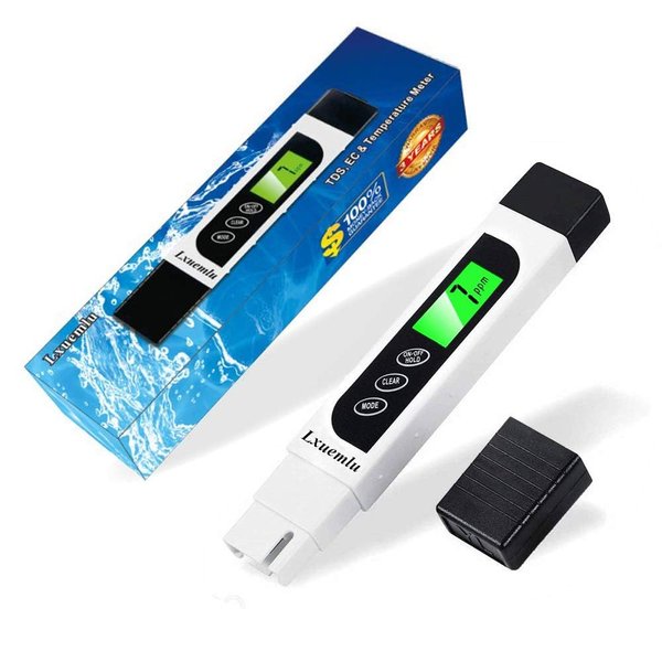 2024 Newest TDS Meter Digital Water Tester, Lxuemlu Professional 3-in-1 TDS, Temperature and EC Meter with Carrying Case, 0-9999ppm, Ideal ppm Meter for Drinking Water, Aquariums and More