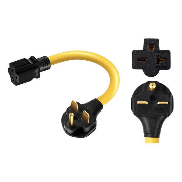ONETAK NEMA 6-30P to 6-15R 6-20R 240V 30 Amp Prong Male Plug to 20 Amp 3 Prong Female Outlet Receptacle Generator Welder Dryer EV Charger Power Cord Adapter