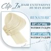 RUNATURE Clip in Blonde Hair Extensions Real Human Hair Platinum Blonde Clip on Hair Exensions Double Weft 22 Inch Long Hair Extensions Clip on Human Hair 120g 7Pcs