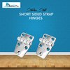MARINE CITY Stainless Steel Short Sided Strap Hinges Polished Size 2.2 Inches ×1.5 Inches for Hatches Cabinet Doors (Pack of 2)