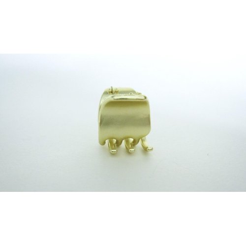 Generic Tiny mini matte gold tone metal hair claw clip (Clip quantity: 2 clips), 1 Count (Pack of 1)