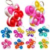 30 Packs Rainbow Flower Mini Pop Bubble Fidget Sensory Toys, Silicone Stress Relief Party Favors and Classroom Prize Gifts