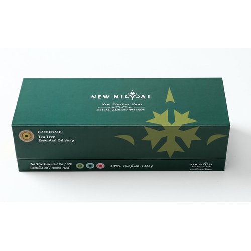 NEW NIVAL All Natural Bar Soap for Men,Enriched with Tea Tree Essential Oil,Vitamin E,Camellia Oil,and Amino Acids.Radiance for All Genders. Gift Packaging. 19.5 Oz (Pack of 3)