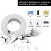 RELIAGINT 30ft, RG6 White Coaxial Cable with F Pin Connector, F81 Double Female Extension Adapter, Low Loss High Speed Coax Cable Cord Extender for HD TV, Dish,Satellite, Antenna, TV Cable 30'
