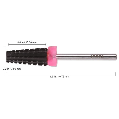 PANA Nail Carbide 5 in 1 Bit - Two Way Rotate use for Both Left and Right Handed - Fast remove Acrylic or Hard Gel - 3/32" Shank - Manicure, Nail Art, Drill Machine (Triple Coarse - 3XC, Black)