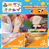 EMOEM Dinosaur Tattoos for Boys Individually Wrapped, 50 PCS Glitter Temporary Tattoo Sticker Kids, Dinosaur Birthday Party Decorations Supplies Favors Goodie Bag Stuffers