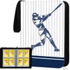 XIMUHO Baseball Card Binder, 4 Pocket Sports Card Binder with 50 Sleeves, 400 Pockets Trading Card Album Holder, Card Collector Binder, 3 Ring Baseball Card Storage Organizer (400 card baseball)