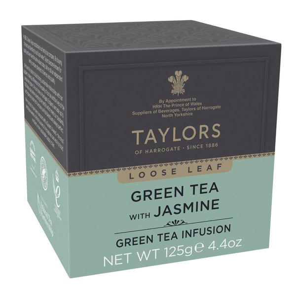 Taylors of Harrogate Green Tea with Jasmine Loose Leaf, 4.41 Ounce Carton