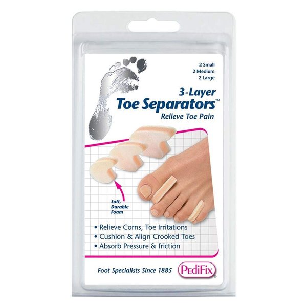 Pedifix 3-layer Toe Separators, 6-Count
