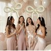 4 Pcs Bow Balloons Cream White Bow Decorations for Girls Women Bow Themed Birthday Party Supplies for Baby Shower, Gender Reveal, Wedding, Bachelorette, Bridal Shower Event Decor 26 x 24 in