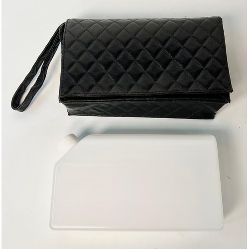 Binocktails Clutch Purse with Flask (Black), Holds 26 oz (800 ml), Handbag Flask, Wine Bag Flask, Flask For Women, Wine Purse (Black)