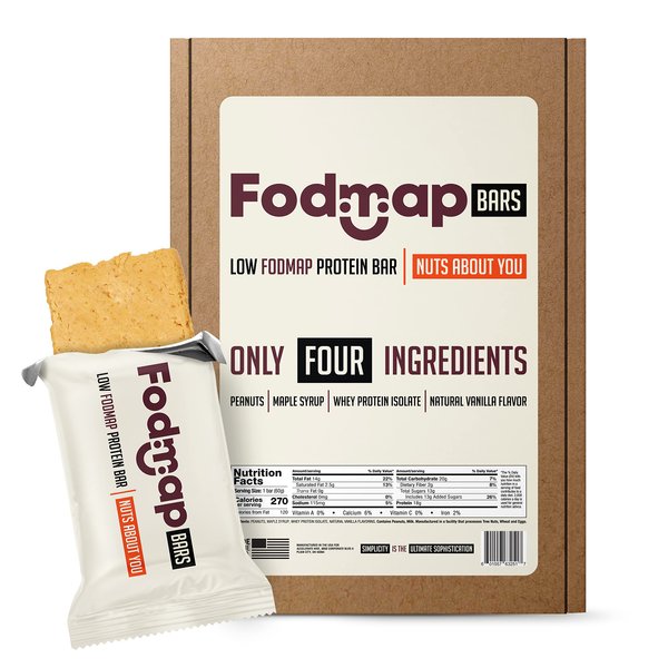 Fodmazing Fodmap Bars, Low Fodmap Protein Bar, Made with Four Simple Ingredients, Gut Friendly IBS Friendly Snacks, Amazing Taste, Fodmap Approved (12 Bars, Nuts About You)