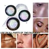 Okerker Glitter Highlighter Chameleon Palette, Face Multichrome Eyeshadow Highlighter Makeup, Holographic Sparkle Highlighting Illuminator Powder, Silky Creamy Shimmer Eye Shadow