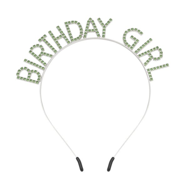 Birthday Headbands for Women Birthday Silver Light Green Tiaras and Crowns for Women Girls Christmas Birthday Party Decorations Happy Birthday Princess Crown Rhinestone Happy Birthday Accessories