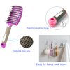 2Pack Curved Vented Hair Brush Detangling, Boar Bristles Hair Brush Professional Vent Styling Brush for Women, Men, Girls Wet Dry Long Curly Thick Straight Hair (Pink& Purple)