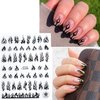 10 Sheets Nail Art Stickers Decals Gold Black Nail Art Decals Bee Butterfly Flame Designs Nail Decals 3D Self-Adhesive Nail Stickers Supplies for Women Girls DIY Manicure Decoration Accessories