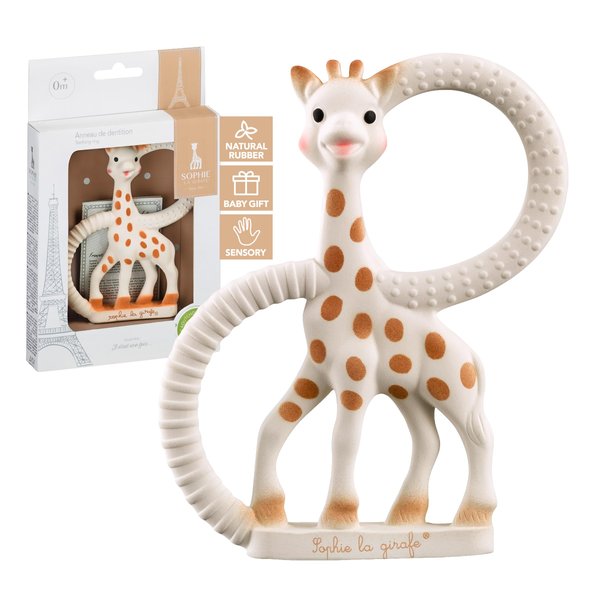 Sophie la girafe | Teething Ring | Made from Natural Rubber | Designed for Teething Babies | Awaken All 5 Senses | Easy to Clean
