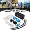 STORYCOAST Polarized Sports Sunglasses for Men Women Unbreakable Frame Cycling Fishing Driving Black+Blue Mirror 2Pack