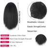 10inch Short Kinky Straight Ponytail Afro Clip in Hair Extensions Ponytail Warp Around Natural Puffing Ponytail (Black)
