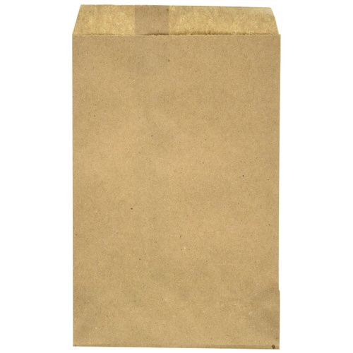 100 Natural Kraft Merchandise Bags, 5x7-1/2, No Gusset by WCI