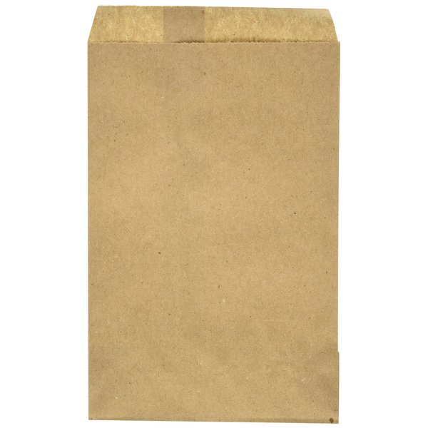 100 Natural Kraft Merchandise Bags, 5x7-1/2, No Gusset by WCI