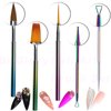 4-Piece Acrylic Nail Brush Set UV Gel Nail Art Brushes for Acrylic Application, Nail Brush Pen with Nail Art Tip Builder Brush Nail Art Liner Brush and Nail Art Dotting Pen 3D Nail Art Set