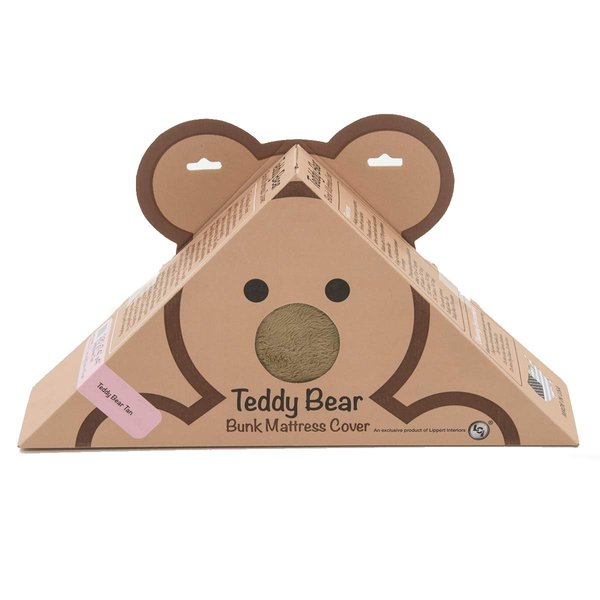 Lippert Teddy Bear Bunk Mat Cover for RV Bedding 50" x 74" x 3",Tan