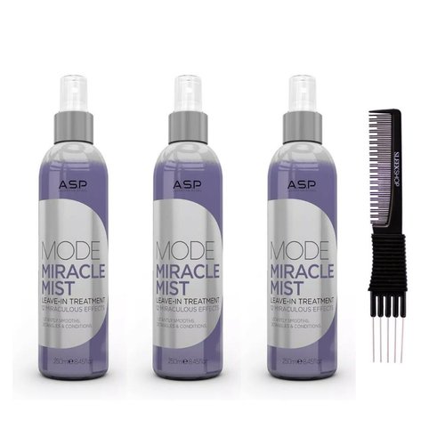 yper Asp Mode Miracle Mist Leave-in Treatment (8.45 oz) with Teasing Comb Pack 3