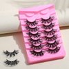 Uranian False Eyelashes Natural Look Fluffy Faux Mink Lashes Long Eye lashes 22mm D Curl Strip Lashes 7 pairs Volume Fake Eyelashes for Women and Girls