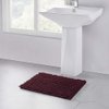 Walensee Bathroom Rug Non Slip Bath Mat (24x17 Inch Burgundy) Water Absorbent Super Soft Shaggy Chenille Machine Washable Dry Extra Thick Perfect Absorbant Best Small Plush Carpet for Shower Floor
