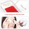 Easy Fan Volume Lashes .07 D Curl Red Volume Lash Extensions 9-16mm Mixed Lash Tray Color Lashes Extension Self Fanning 2D-10D Volume Eyelash Extensions by QUEWEL (Red 0.07 D 9-16mm)