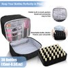 Veirdro Portable Double-Layer Nail Polish Organizer, Nail Polish Bag Holds Nail Lamp and 30 Nail Polish Bottles [15ml/0.5 fl.oz], Travel Nail Polish Carrying Bag for Manicure Tools Storage—Black
