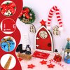 CCINEE Christmas Elf Girl Fairy Doors Decoration Enchanted Xmas Wooden Tiny Miniature Fairy Door Kit for Xmas DIY Craft Dollhouse Accessories Decor