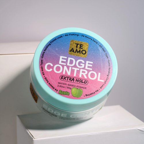 Te Amo Edge Control 2.82oz Apple or Pinapple Smell Water Based Gel, all hair type Extra Hold, No Floking 24hr Hold with Vitamine E (2.82, Apple)