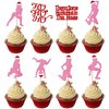Rsstarxi 24 Pack Christmas Cupcake Toppers Theres Some Ho Ho Hos in This House Cupcake Picks Merry Christmas Cake Decorations for Dancing Girl Xmas Holiday Bachelorette Birthday Party Supplies Pink