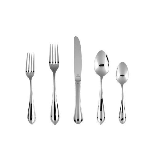 Fortessa Forge 18/10 Stainless Steel Flatware, 5 Piece Place Setting, Service for 1