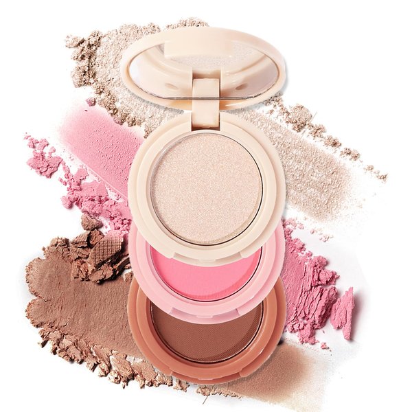 Highlighter Makeup Palette Face Blush and Bronzer Contour Powder Palette Shimmer Illuminator Highlighter Powder Face Makeup Palette - 01 Fair
