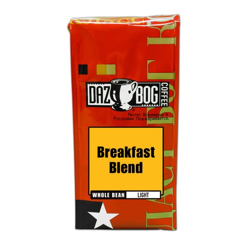 Dazbog Coffee | Breakfast Blend | Whole Bean Coffee | 11 oz. | Bright Flavor & Earthy Overtones | Light Roast Blend | Heavenly Rich | Vacuum Sealed Freshness