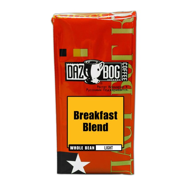 Dazbog Coffee | Breakfast Blend | Whole Bean Coffee | 11 oz. | Bright Flavor & Earthy Overtones | Light Roast Blend | Heavenly Rich | Vacuum Sealed Freshness