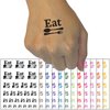 Eat Spoon and Fork Kitchen Temporary Tattoo Water Resistant Fake Body Art Set Collection - Dark Blue (One Sheet)
