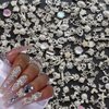 50pcs Multi Shapes Silver Nail Charms 3D Alloy Bow Flower Butterfly Nail Art Charms Bear Heart Crown Star Charms for Nails Design Nail Rhinestones Nail Gems Metal Nail Jewels for Nail Art Supplies