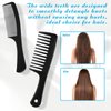 Patelai 3 Pcs Wide Tooth Detangling Hair Comb Detangling Hair Comb Hair Styling Comb Set, Carbon Fiber Cutting Comb Anti Static Heat Resistant Comb for Women Curly Straight Long Hair, Black (Elegant)