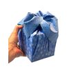 SHIKIWRAP Reusable Cloth Gift Wrap – Set of 3, Snowflakes/Pine & Deep Blue Eco-Friendly, Reversible, Stretchy Furoshiki Fabric Wrap for Birthday Gifts, Holidays, Special Occasions & Sustainable Living