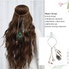 GENBREE Boho Peacock Feather Headband Indian Headbands Hippie Feather Headdress Adjustable Rope Hair Accesoories for Women and Girls