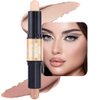 evpct 2in1 Face Shaping & Contouring Stick Cream Contour Concealer Bronzer Stick Makeup Kit for Beginner Face Highlighter Makeup Stick contorno maquillaje de maquillaje profesional,ORIGINAL Light