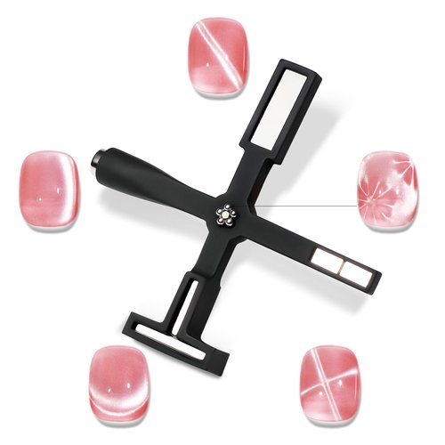 MIZHSE Nail Magnet Tool: 5 in 1 Magnetic for Cat Eye Nails, Multi-Function Magnet Stick 3D Magnetic Cat Eye Gel Polish, Nail Art Cat Eye Magnet Stick Nail Design Tools for Nail Salon Studio Home DIY