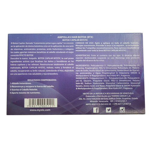 Mystic Biotex Ampoule Anti-Frizz, Restores and Repairs Damaged Hair - Provides Essential Nutrients and Vitamins - Hair Treatment Ampoules With Hyaluronic & Amino Acid (Pack 7)