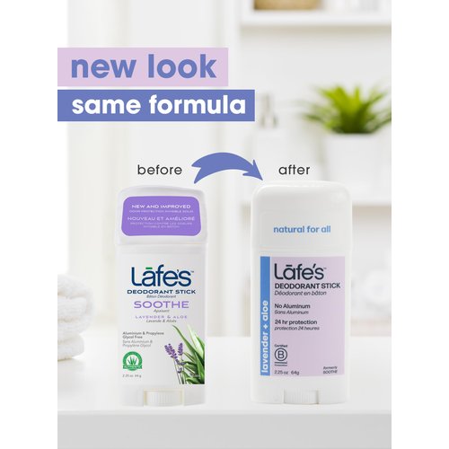 Lafe's Natural Deodorant | 2.25oz Aluminum Free Natural Deodorant Stick for Women & Men | Paraben Free & Baking Soda Free with 24-Hour Protection (Lavender & Aloe, 2.25 Ounce (2-Pack))