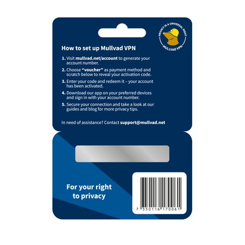 Mullvad VPN | 5 Devices for 6 Months | Protect Your Privacy with Easy-To-Use Security VPN Service